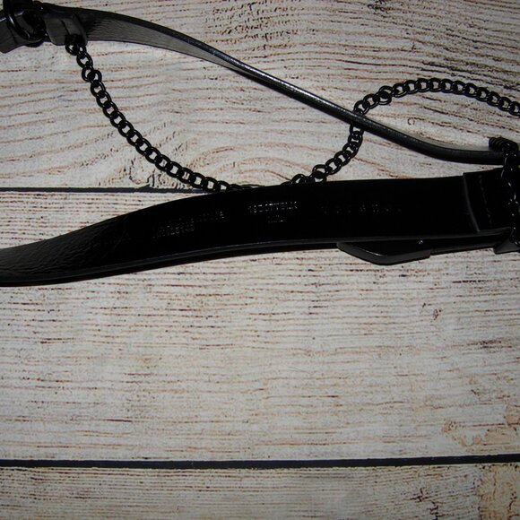 TOPSHOP Black Belt With Black Chain M/L - Picture 3 of 4